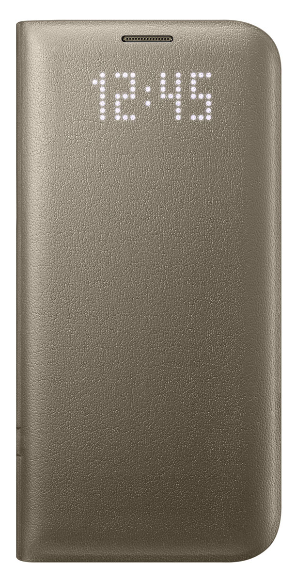 Samsung EF-NG935 LED View Cover чехол для Galaxy S7 Edge, GoldEF-NG935PFEGRU Samsung EF-NG935 LED View Cover чехол для Galaxy S7 Edge, GoldEF-NG935PFEGRUЧехол Samsung EF-NG935 LED View Cover выглядит как обыкновенный чехол, но стоит вам получить уведомление, как оно моментально отобразится на его лицевой поверхности. Главной особенностью чехла является встроенный светодиодный дисплей, позволяющий посмотреть время или проверить уровень заряда аккумулятора не раскрывая чехол. Вы также можете присвоить специальные иконки различным контактам, чтобы моментально определить, кто вам звонит. Достаточно просто провести пальцем по поверхности чехла, где размещён светодиодный дисплей, чтобы принять или сбросить входящий вызов, выключить будильник или таймер. Дизайн чехла ещё никогда не был настолько продуман. Экран смартфона моментально включится, как только вы откроете чехол, и погаснет сразу как вы его закроете. Помимо этого, внутри имеется специальное отделение, которое можно использовать для хранения визиток или банковских карт.
