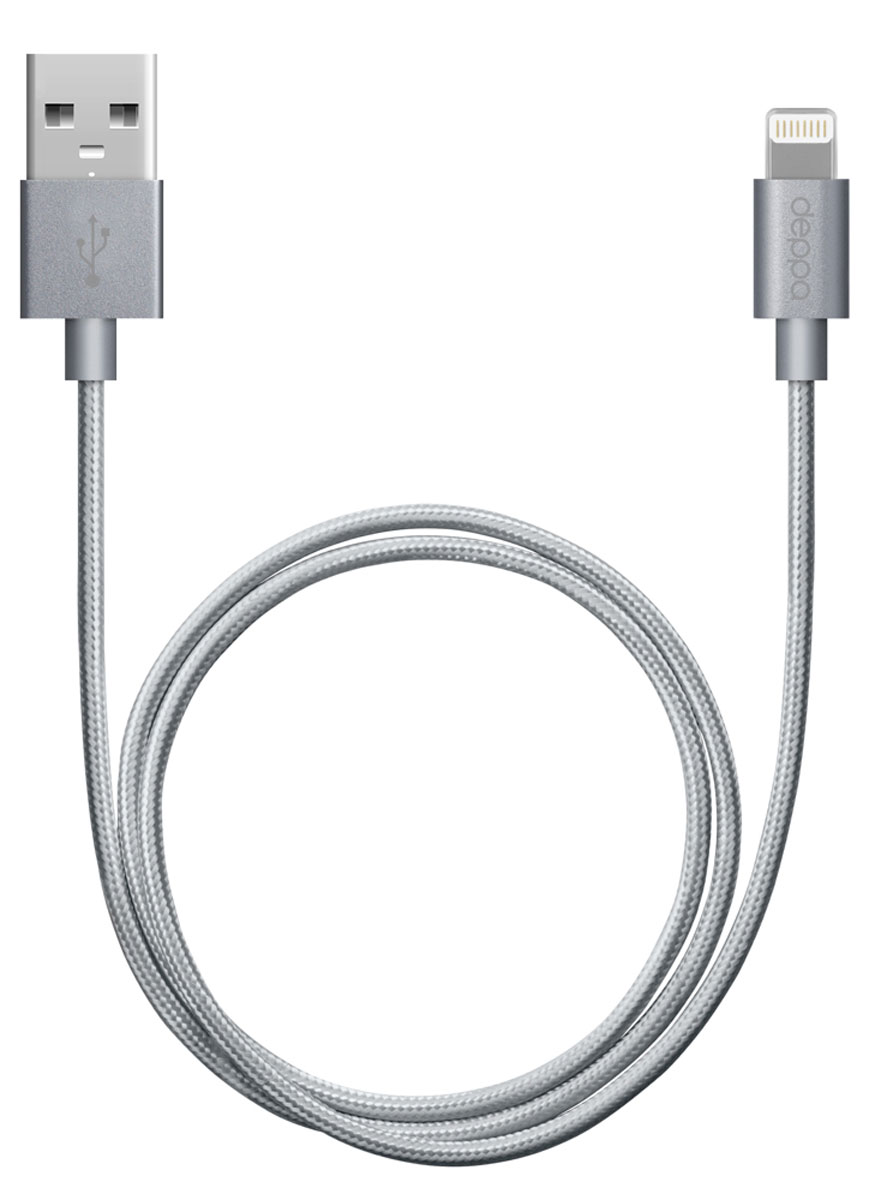 Deppa Alum MFI, Graphite дата-кабель USB-8-pin (1,2 м)72189 Deppa Alum MFI, Graphite дата-кабель USB-8-pin (1,2 м)72189Дата - кабель Deppa Alum MFI обеспечит синхронизацию и заряд аккумулятора вашего устройства. Качество кабеля, форма, дизайн и материалы упаковки полностью соответствуют стандартам качества Apple Inc. и официально одобрены корпорацией к производству и продаже. Совместимость: Apple iPhone 5/5C/5S/5/6/6 Plus, iPad mini 3, iPad mini 2, iPad mini, iPad Air 2, iPad Air, iPod Touch 5, iPod Nano 7 Алюминиевые коннекторы Рабочее напряжение: 4,8 - 5,5В Ток нагрузки: 2,4A Скорость передачи данных: до 480 Мбит/сек
