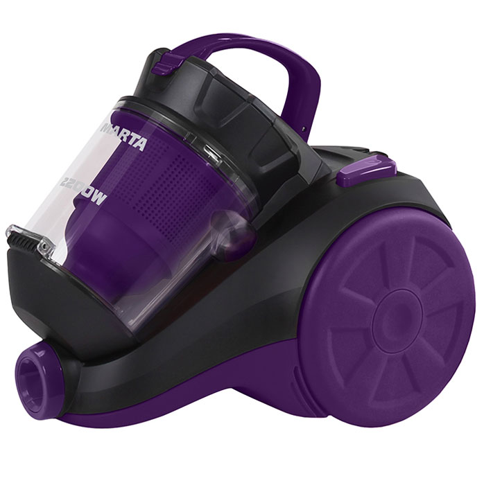 Marta MT-1349, Black Purple пылесосMT-1349_Black/Purple Marta MT-1349, Black Purple пылесосMT-1349_Black/PurpleMarta MT-1349 - мощный компактный пылесос без мешка для сбора пыли и высокоэффективной системой фильтрации Мультициклон. Благодаря 6-ступенчатой системе фильтрации воздух, поступающий из пылесоса, очищен от мельчайшей пыли. Высокоэффективная система фильтрации обеспечивает исключительную очистку воздуха и поддерживает постоянную высокую мощность всасывания, а регулятор потока воздуха на ручке позволяет вручную корректировать ее при необходимости. Удобный пластиковый контейнер вместо мешка для сбора пыли экономит время и средства при эксплуатации пылесоса, делая его очень простым в обслуживании. Большая ручка для переноски и система автосматывания шнура обеспечивают легкость и удобство в работе. Комплект дополнительных насадок для деликатной чистки, мягкой мебели, пола, ковров и труднодоступных мест позволят без особого труда полностью очистить любое помещение от пыли и мелкого мусора. Система Мультициклон Неочищенный воздух разделяется на...