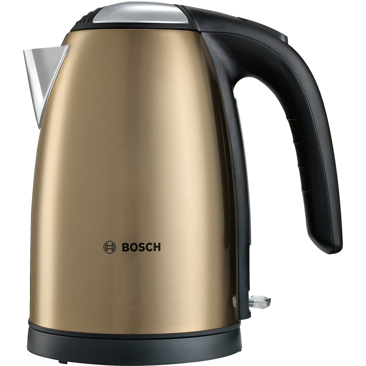 Bosch TWK 7808, Gold чайникTWK7808 Bosch TWK 7808, Gold чайникTWK7808Bosch TWK 7808 - компактный и надежный электрический чайник со скрытым нагревательным элементом из нержавеющей стали. Прибор оснащен съемным фильтром от накипи, что позволяет существенно продлить срок его использования. Цоколь с поворотом на 360° имеет центральный контакт. Также удобство в использовании обеспечивают функция автовыключения и защита от перегрева.