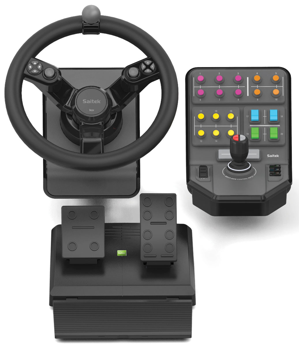 Mad Catz Farming Simulator руль + педали + панель управления для ПК (SCB432160002/01/1)PCAmc45 Mad Catz Farming Simulator руль + педали + панель управления для ПК (SCB432160002/01/1)PCAmc45Mad Catz Farming Simulator - самый современный образец из впечатляющей коллекции специализированных контроллеров. Заботьтесь о своей ферме, используя высококачественные периферийные устройства, специально разработанные для контроля всех видов сельскохозяйственных работ в игре Farming Simulator 15, даже самых сложных и специфических. Управляйте транспортными средствами и сельскохозяйственными агрегатами, забывая о будничных проблемах, всецело контролируйте весь производственный процесс. В городских условиях это отличный способ полностью отвлечься от повседневных забот. Объединив усилия с GIANTS Software, инженеры Mad Catz (Saitek) создали первое специализированное оборудование, которое позволяет добиться невероятно реалистичного управления в игре, чтобы вы почувствовали себя настоящим фермером у себя дома. Вы почувствуете настоящий восторг от процесса, да и качество работ на вашей виртуальной ферме заметно улучшится. Скромный, эргономичный дизайн и...