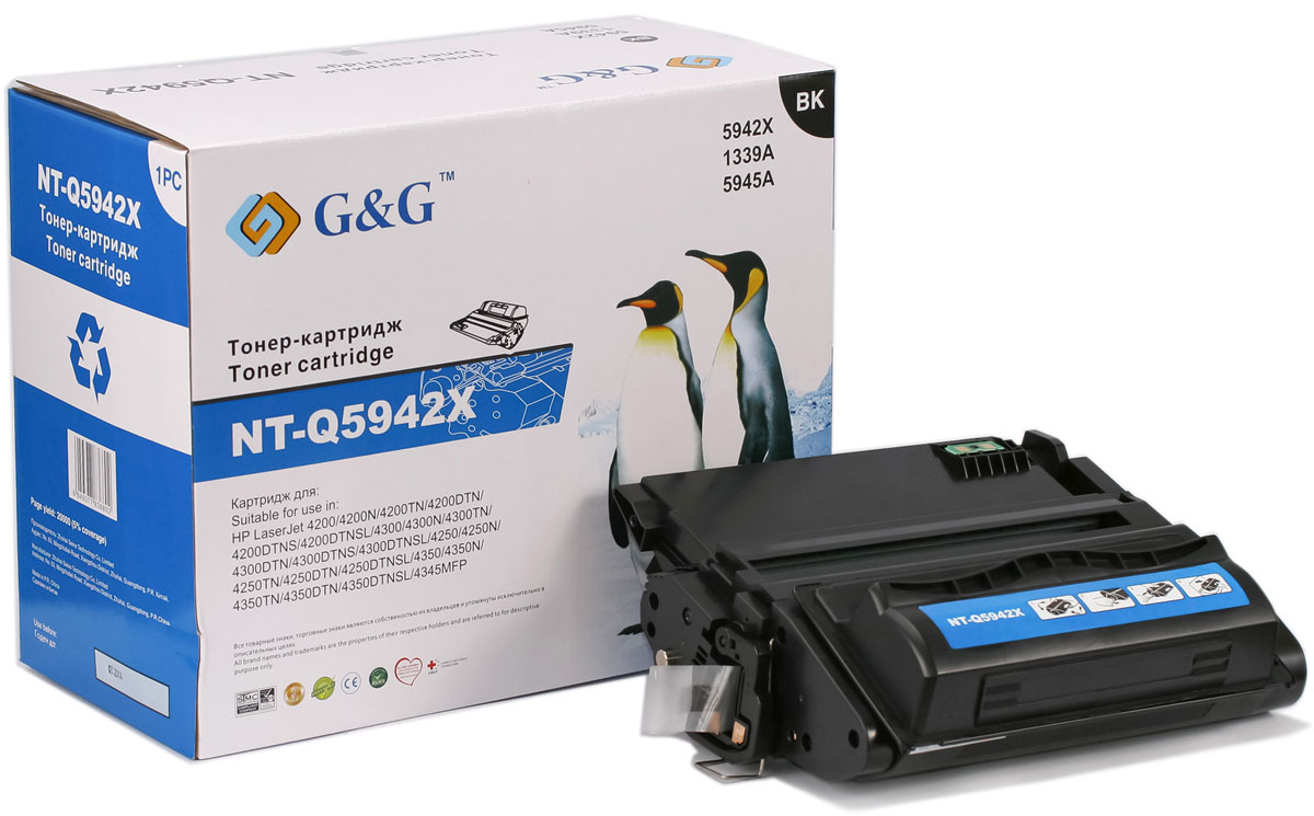 G&G NT-Q5942X тонер-картридж для HP LaserJet 4200/4250/4300/4350/4345NT-Q5942X G&G NT-Q5942X тонер-картридж для HP LaserJet 4200/4250/4300/4350/4345NT-Q5942XТонер-картридж G&G NT-TK1140 для лазерных принтеров HP LaserJet 4200/4250/4300/4350/4345. Расходные материалы G&G для лазерной печати максимизируют характеристики принтера. Обеспечивают повышенную чёткость чёрного текста и плавность переходов оттенков серого цвета и полутонов, позволяют отображать мельчайшие детали изображения. Обеспечивают надежное качество печати.