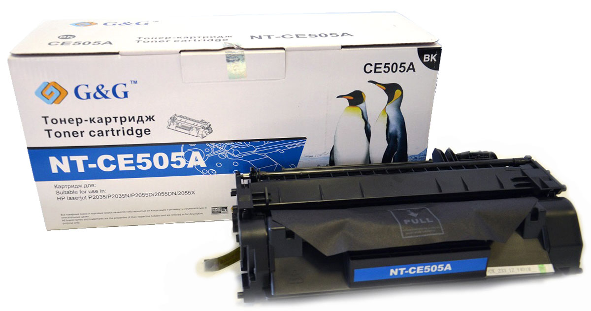G&G NT-CE505A тонер-картридж для HP LaserJet P2035/P2035n/P2055d/P2055dn/P2055xNT-CE505A G&G NT-CE505A тонер-картридж для HP LaserJet P2035/P2035n/P2055d/P2055dn/P2055xNT-CE505AКартридж G&G NT-CE505A для лазерных принтеров HP LaserJet P2035/P2035n/P2055d/P2055dn/P2055x. Расходные материалы G&G для лазерной печати максимизируют характеристики принтера. Обеспечивают повышенную чёткость чёрного текста и плавность переходов оттенков серого цвета и полутонов, позволяют отображать мельчайшие детали изображения. Обеспечивают надежное качество печати.