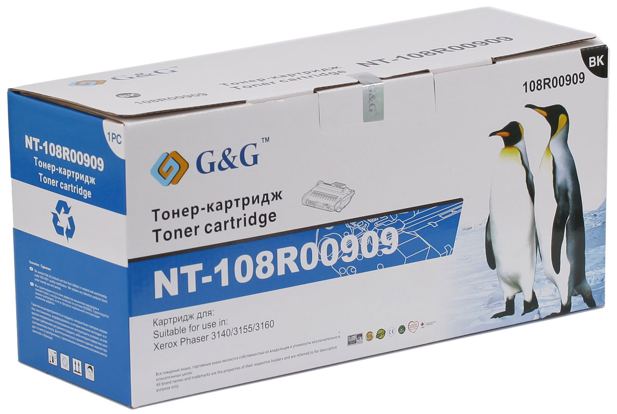 G&G NT-108R00909 тонер-картридж для Xerox Phaser 3140/3155/3160NT-108R00909 G&G NT-108R00909 тонер-картридж для Xerox Phaser 3140/3155/3160NT-108R00909Картридж G&G NT-108R00909 для лазерных принтеров Xerox Phaser 3140/3155/3160. Расходные материалы G&G для лазерной печати максимизируют характеристики принтера. Обеспечивают повышенную чёткость чёрного текста и плавность переходов оттенков серого цвета и полутонов, позволяют отображать мельчайшие детали изображения. Обеспечивают надежное качество печати.