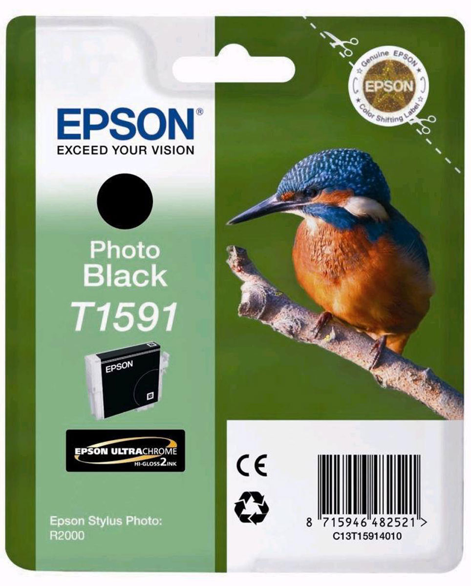 Epson T1591 (C13T15914010), Photo Black картридж для Stylus Photo R2000C13T15914010 Epson T1591 (C13T15914010), Photo Black картридж для Stylus Photo R2000C13T15914010Картридж Epson T1591 для струйных принтеров Epson Stylus Photo R2000. Расходные материалы Epson для печати максимизируют характеристики принтера. Обеспечивают повышенную четкость изображения и плавность переходов оттенков и полутонов, позволяют отображать мельчайшие детали изображения. Обеспечивают надежное качество печати.