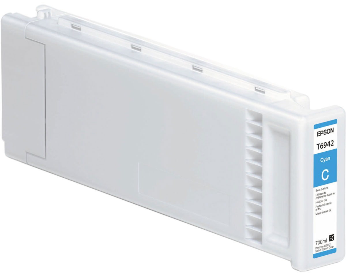 Epson T6942 (C13T694200), Cyan картридж для T3000/5000/7000C13T694200 Epson T6942 (C13T694200), Cyan картридж для T3000/5000/7000C13T694200Картридж Epson T6942 для струйных принтеров Epson SureColor SC-T3000/5000/7000. Расходные материалы Epson для печати максимизируют характеристики принтера. Обеспечивают повышенную четкость изображения и плавность переходов оттенков и полутонов, позволяют отображать мельчайшие детали изображения. Обеспечивают надежное качество печати.