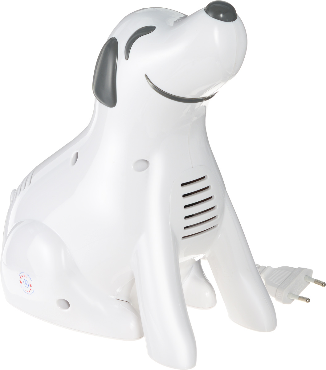 Алмаз MCN-600D Doggy компрессорный ингаляторMCN-600D (Doggy) Алмаз MCN-600D Doggy компрессорный ингаляторMCN-600D (Doggy)Алмаз MCN-600D Doggy - компрессорный ингалятор, который специально создавался, чтобы понравиться маленьким детям. Ингалятор состоит из пластмассового корпуса и распылительной камеры, соединенной с ним гибким шлангом. В корпусе установлен поршневой компрессор, который создает избыточное давление воздуха, подаваемого по гибкому шлангу в распылительную камеру. Конструктивно камера — это пластмассовая емкость для лекарства с устройством для его распыления потоком воздуха. Данная модель предназначена для профилактики и лечения различных заболеваний дыхательных путей с помощью ингаляций. Прибор создает мелкодисперсный аэрозоль из водорастворимых лекарственных препаратов для проведения ингаляций. Частицы аэрозоля имеют размер в среднем, 3 мкм, благодаря чему они достигают различных отделов дыхательных путей. Образование аэрозоля в ингаляторе происходит при прохождении потока воздуха под давлением, создаваемым компрессором, через камеру с лекарственным...