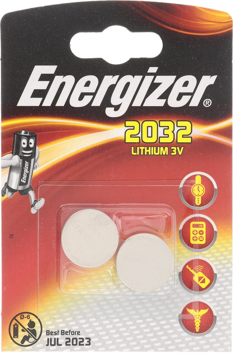 Батарейка Energizer Lithium, тип CR2032, 3V, 2 шт637986/635803/628747 Батарейка Energizer Lithium, тип CR2032, 3V, 2 шт637986/635803/628747Батарейка Energizer Lithium предназначена для электронных устройств. Устанавливается в электронные игры и игрушки, устройства личной гигиены, калькуляторы, электронные ежедневники и книги, системы бесключевого доступа, системы открывания гаражных ворот, цифровые термометры, тонометры и бытовые медицинские приборы.
