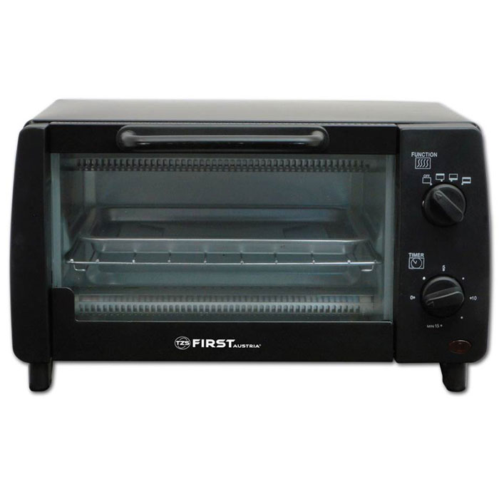 First FA 5041-1, Black мини-печьFA 5041-1 Black First FA 5041-1, Black мини-печьFA 5041-1 BlackМини-печь First FA 5041-1 имеет объем 9 литров и мощность 800 Вт. Этот компактный прибор пригодится на любой кухне. Выпекайте любимые пироги и блюда с комфортом. Внутренняя поверхность имеет долговечное эмалевое покрытие. Таймер на 15 минут позволит рассчитать точное время приготовления блюд.