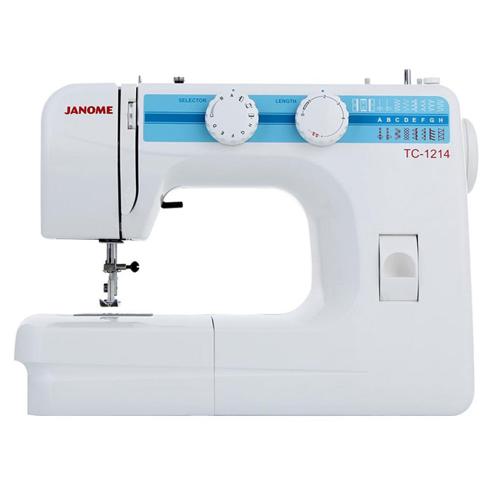 Janome TC 1214 швейная машинаTC1214 Janome TC 1214 швейная машинаTC1214Janome TC 1214 - швейная машина для шитья и ремонта одежды. Она оборудована надежным вертикальным качающимся челноком, применяемым в бытовых швейных машинах уже многие десятилетия. Модель позволяет выметывать прямые бельевые петли за 4 шага без поворота ткани - после выполнения каждой стороны петли нужно переключить программу на следующую сторону. Швейная машина отлично подойдет для шитья с применением различных тканей: ситца, крепа, плащевой, бязи, тика, шелка, шифона, фланели, хлопчатобумажных тканей, а также полиэстера. Удобная и практичная техника выполняет полуавтоматическую петлю, способна шить: потайную строчку, прямую, оверлочную, выполнять подшивку низа, прямую строчку, имеющую смещение влево, зигзаг. Кроме того, в машинке предусмотрена возможность шитья двойной иглой. Среди строчек, которые доступны в данной модели, имеется зигзаг с разной плотностью стежков, эластичная, оверлочная, потайная подгибка, стрейчевая для трикотажа, а также...