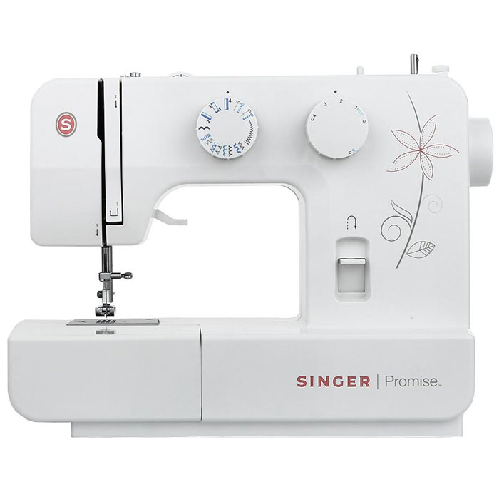 Singer Promise 1412 швейная машинаPromise1412 Singer Promise 1412 швейная машинаPromise1412Недорогая компактная швейная машина Singer Promise 1412 умеет делать все основные швейные операции и отлично подойдет для обучения шитью, ремонта одежды, шитья несложных вещей и других подобных работ. Простота в выборе строчек, регулируемая длина стежка, выметывание 4-х - шаговой петли - все это доступно с максимальной простотой и удобством шитья. Быстрая и простая замена прижимной лапки, а также отсек для хранения аксессуаров обеспечит удобство в регулярном использовании модели. Singer Promise 1412 относится к приборам электромеханического типа. Электромеханические машины снабжены электрический мотором, который приводит в движение маховое колесо. Скорость шитья зависит от силы нажатия на ножную педаль. Эта швейная машина также снабжена традиционным качающемся челноком.