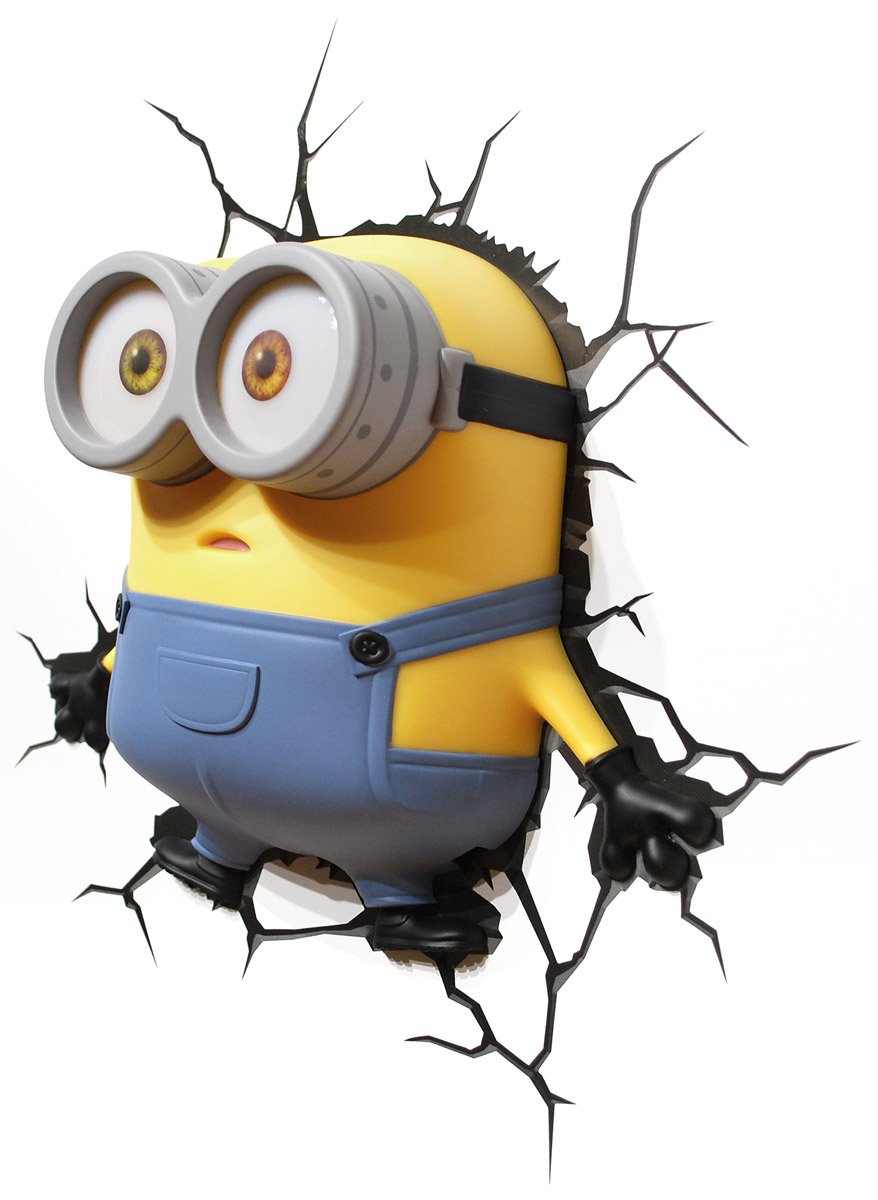 Minions Пробивной 3D светильник Боб70005 Minions Пробивной 3D светильник Боб70005Безопасный: без проводов, работает от батареек (3хАА, не входят в комплект); Не нагревается: всегда можно дотронуться до изделия; Реалистичный:3D наклейка-имитация трещины в комплекте; Фантастический: выглядит превосходно в любое время суток; Удобный: простая установка (автоматическое выключение через полчаса непрерывной работы). Товар предназначен для детей старше 3 лет. ВНИМАНИЕ! Содержит мелкие детали, использовать под непосредственным наблюдением взрослых. Страна происхождения: Китай. Дизайн и разработка: Канада.