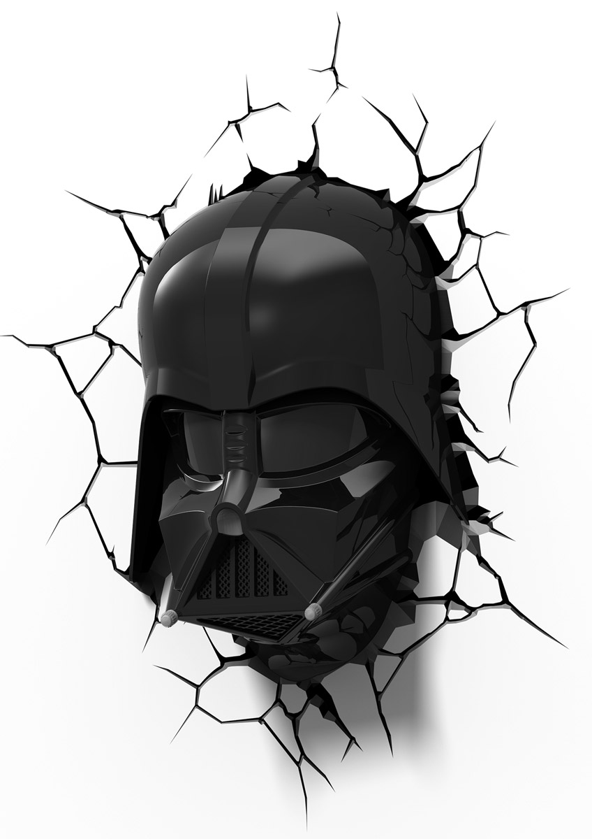 Star Wars Пробивной 3D светильник Маска Дарт Вейдер50026 Star Wars Пробивной 3D светильник Маска Дарт Вейдер50026Безопасный: без проводов, работает от батареек (3хАА, не входят в комплект); Не нагревается: всегда можно дотронуться до изделия; Реалистичный:3D наклейка-имитация трещины в комплекте; Фантастический: выглядит превосходно в любое время суток; Удобный: простая установка (автоматическое выключение через полчаса непрерывной работы). Товар предназначен для детей старше 3 лет. ВНИМАНИЕ! Содержит мелкие детали, использовать под непосредственным наблюдением взрослых. Страна происхождения: Китай. Дизайн и разработка: Канада.
