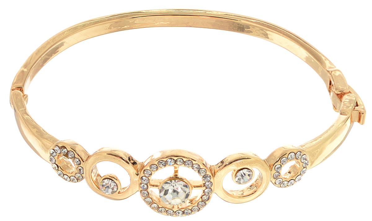 Браслет Taya, цвет: золотистый. T-B-10795T-B-10795-BRAC-GOLD Браслет Taya, цвет: золотистый. T-B-10795T-B-10795-BRAC-GOLDБраслет современного дизайна Taya выполнен из металлического сплава, оформлен декоративными элементами, которые инкрустированы стразами. Украшение имеет жесткий каркас, застегивается на замок-пряжку. Оригинальный браслет придаст вашему образу изюминку, подчеркнет красоту и изящество вечернего платья или преобразит повседневный наряд.