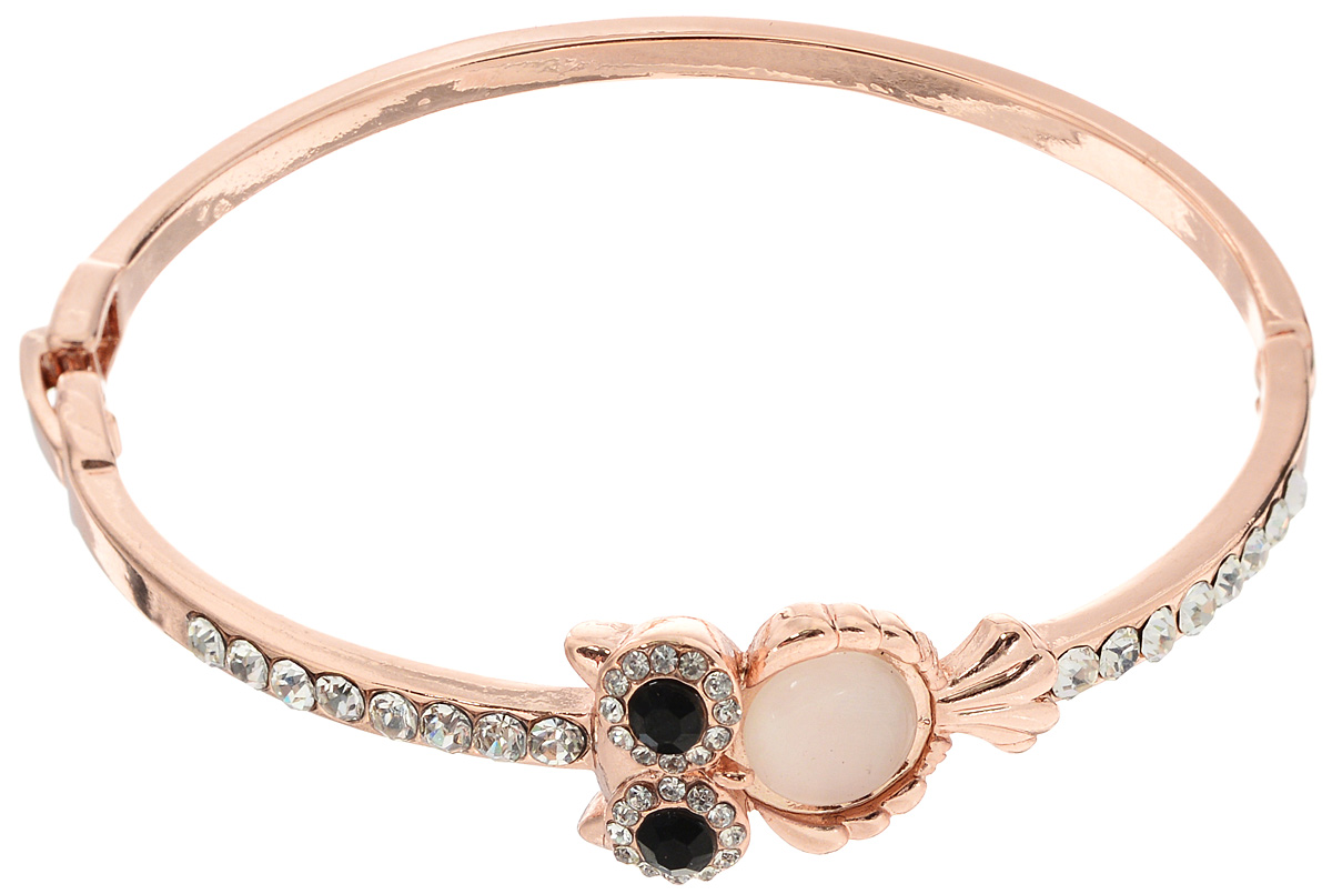 Браслет Taya, цвет: золотистый. T-B-10803T-B-10803-BRAC-GOLD Браслет Taya, цвет: золотистый. T-B-10803T-B-10803-BRAC-GOLDБраслет современного дизайна Taya выполнен из металлического сплава, оформлен декоративным элементом в виде забавного совенка и инкрустирован стразами. Украшение имеет жесткий каркас, застегивается на замок-пряжку. Оригинальный браслет придаст вашему образу изюминку, подчеркнет красоту и изящество вечернего платья или преобразит повседневный наряд.