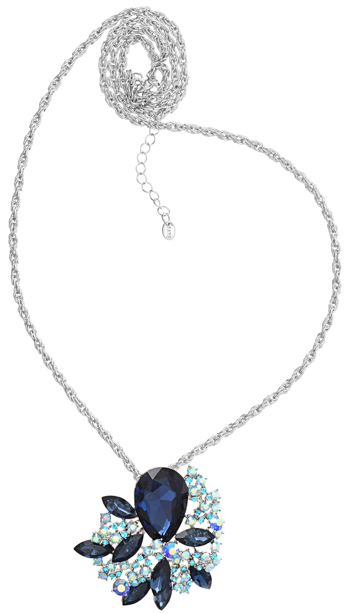 Кулон-брошь Taya, цвет: серебристый, синий, голубой. T-B-10927T-B-10927-NECK-SL.NAVY Кулон-брошь Taya, цвет: серебристый, синий, голубой. T-B-10927T-B-10927-NECK-SL.NAVYКулон-брошь Taya выполнен из металлического сплава и дополнен цепочкой с оригинальным плетением. Кулон инкрустирован крупным кристаллом каплевидной формы и сияющими стразами. Кулон оснащен петлей для подвешивания и застежкой-булавкой, что делает этот аксессуар универсальным. Цепочка застегивается на замок-карабин. Длина цепочки регулируется за счет дополнительных звеньев. Кулон-брошь Taya поможет дополнить любой образ и привнести в него завершающий штрих.