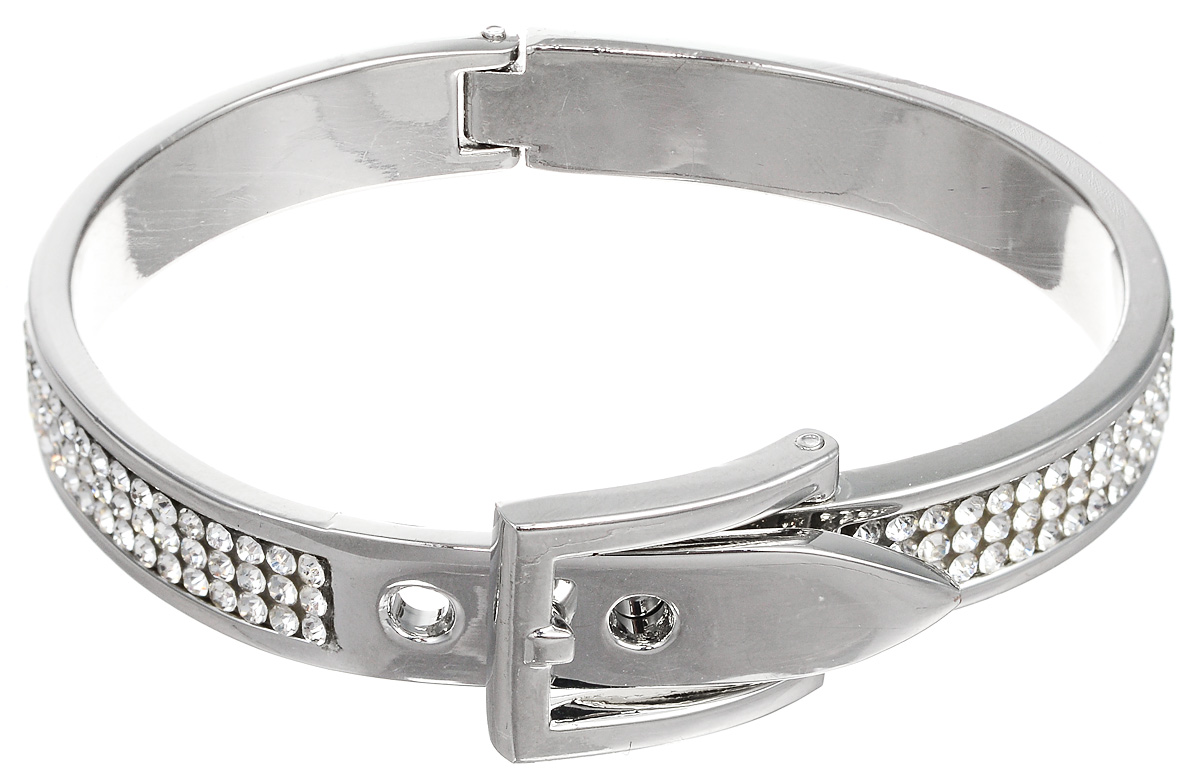 Браслет Taya, цвет: серебристый. T-B-10836T-B-10836-BRAC-GL.SILVER Браслет Taya, цвет: серебристый. T-B-10836T-B-10836-BRAC-GL.SILVERБраслет современного дизайна Taya выполнен из металлического сплава. Браслет инкрустирован стразами и дополнен декоративным элементом в виде пряжки, которая позволяет регулировать размер изделия. Оригинальный браслет придаст вашему образу изюминку, подчеркнет красоту и изящество вечернего платья или преобразит повседневный наряд.