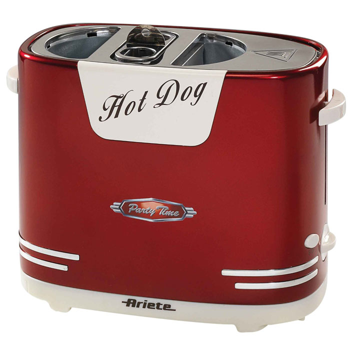 Ariete 186 Party Time хотдог мейкер186 Ariete 186 Party Time хотдог мейкер186С помощью Ariete Hotdog Party Time в течение нескольких минут теплый и ароматный хот-дог готов. Просто и быстро. Аппарат имеет специальный отсек для нагрева булочек и гриль для хот-догов. Также он оснащен функцией автоматического извлечения готового продукта в конце приготовления. 5 уровней прожарки позволяют получить именно тот хот-дог, который вы любите. Для легкой очистки Ariete Hotdog Party Time оборудован поддоном для крошек. Специальный отсек для подогрева булочек Специальная решетка для приготовления сосисок Извлечение в конце приготовления 5 уровней готовности и функция stop Лоток для сбора крошек