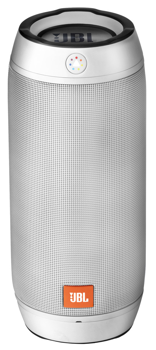 JBL Pulse 2, Silver портативная акустическая системаJBLPULSE2SILEU JBL Pulse 2, Silver портативная акустическая системаJBLPULSE2SILEUОживите свою музыку посредством разноцветных огней, чтобы устроить веселую вечеринку там, где вы находитесь. Параметрами системы светомузыки в Pulse 2 можно полностью управлять через специальный датчик цвета JBL Prism. Наведите датчик на нужный цвет, активируйте его и наблюдайте за тем, как Pulse 2 усиливает окружающие краски. Система защиты от брызг позволяет безопасно установить Pulse 2 в любом месте, которое вы хотите расшевелить с помощью высококачественного стереозвука, который может звучать до 10 часов благодаря перезаряжаемому литий-ионному аккумулятору емкостью 6000 мАч. JBL Pulse 2 также оснащен функцией спикерфона с шумоподавлением и эхокомпенсацией, обеспечивающими безупречно четкую телефонную связь, а также технологией JBL Connect, которая позволяет объединять несколько поддерживающих JBL Connect колонок в беспроводную сеть, сделав впечатления от музыки более яркими. А с помощью приложения для телефона JBL Connect настроить параметры...