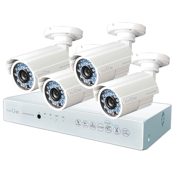 iVue D5004 AHC-B4 Дача 4+4 комплект видеонаблюденияIVUE-D5004 AHC-B4 iVue D5004 AHC-B4 Дача 4+4 комплект видеонаблюденияIVUE-D5004 AHC-B4Комплект видеонаблюдения iVue D5004 AHC-B4 Дача 4+4 - это профессиональный набор систем охранного видеонаблюдения за вашим бизнесом, домом, дачей и т.д. Комплект включает в себя видеорегистратор AHD и 4 внешние всепогодные видеокамеры с разрешением сенсора 1 Мпикс,. AHD - самая современная технология кодирования и передачи видеоизображения по коаксиальному кабелю. Она позволяет передавать изображение с разрешением до 2 Мпикс на расстояние до 500 метров без потери качества изображения. Вы можете наблюдать за вашей собственностью из любой точки мира через интернет с помощью компьютера, планшета или смартфона. Простота подключения обеспечивается облачной технологией P2P. У вас так же есть возможность дополнить этот набор одной или двумя камерами по вашему выбору. Жесткий диск для этого набора приобретается отдельно и может иметь размер до 4 ТБ, что позволит вам поддерживать архив до 2-х месяцев без потери качества изображения. Набор...