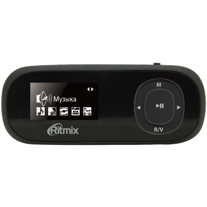 Ritmix RF-3410 8GB, Black MP3-плеер15118216 Ritmix RF-3410 8GB, Black MP3-плеер15118216Ritmix RF-3410 - компактный аудиоплеер с однодюймовым ЖК-дисплеем в корпусе из прорезиненного пластика. Устройство оснащено клипсой для крепления к одежде, благодаря которой вы можете активно двигаться и не бояться потерять плеер. Имеются встроенные диктофон, радио и слот для карт памяти. Максимальный объем карты памяти: 16 ГБ Текстовые форматы: TXT Разрешение дисплея: 128 x 64