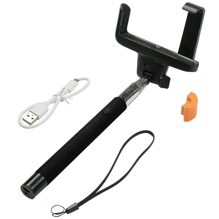 Ritmix RMH-220BTH Selfie, Black монопод15118089 Ritmix RMH-220BTH Selfie, Black монопод15118089Ritmix RMH-220BTH Selfie – это монопод (штатив) для селфи с Bluetooth-кнопкой на ручке. Устройство позволяет делать потрясающие и оригинальные снимки (селфи) на дальнем от вас расстоянии со смартфона на базе iOS или Android. Монопод имеет небольшой вес и компактный размер, благодаря чему вы сможете легко брать его с собой. Наличие металлического желоба не позволяет устройству проворачиваться вокруг оси при нагрузке, что гарантирует удачные снимки. Ritmix RMH-220BTH Selfie – это отличное решение для путешественников, любителей экстремальных видов спорта, а также всех ценителей оригинальных фото. Регулируемый размер кронштейна: 55-83 мм