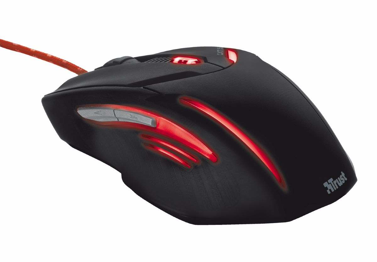 Trust GXT 152 игровая мышь19509 Trust GXT 152 игровая мышь19509Компактная игровая мышь Trust GXT 152 с подсветкой в верхней части и по бокам. Эргономичный и удобный дизайн. Резиновая накладка по всему корпусу для удобного удерживания мыши. Износостойкий нейлоновый кабель для удобного перемещения.