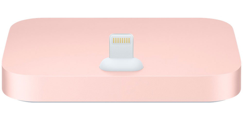 Apple iPhone Lightning Dock, Rose Gold док-станцияML8L2ZM/A Apple iPhone Lightning Dock, Rose Gold док-станцияML8L2ZM/AДок-станция для iPhone с разъёмом Lightning выпускается в металлическом корпусе четырёх цветов, идеально сочетающихся с iPhone. Apple iPhone Lightning Dock позволяет заряжать и синхронизировать любой iPhone, обладающий разъемом Lightning. Во время зарядки и синхронизации устройство устанавливается на док-станцию вертикально, поэтому, куда бы вы его ни поставили, вам будет отлично виден экран. Смартфон легко устанавливается на док-станцию даже в чехле Apple. Кроме того, вы можете разблокировать iPhone или использовать Touch ID, не снимая его с док-станции. Поместите ваш iPhone на док-станцию и разговаривайте по громкой связи - качество звука будет превосходным. Вы также можете подключить док-станцию к компьютеру по USB-кабелю (входит в комплект поставки iPhone) для зарядки и синхронизации. При помощи разъема 3,5 мм можно прослушивать музыку во время зарядки и синхронизации. Подключите к док- станции активные динамики или стереосистему с помощью кабеля 3,5 мм...