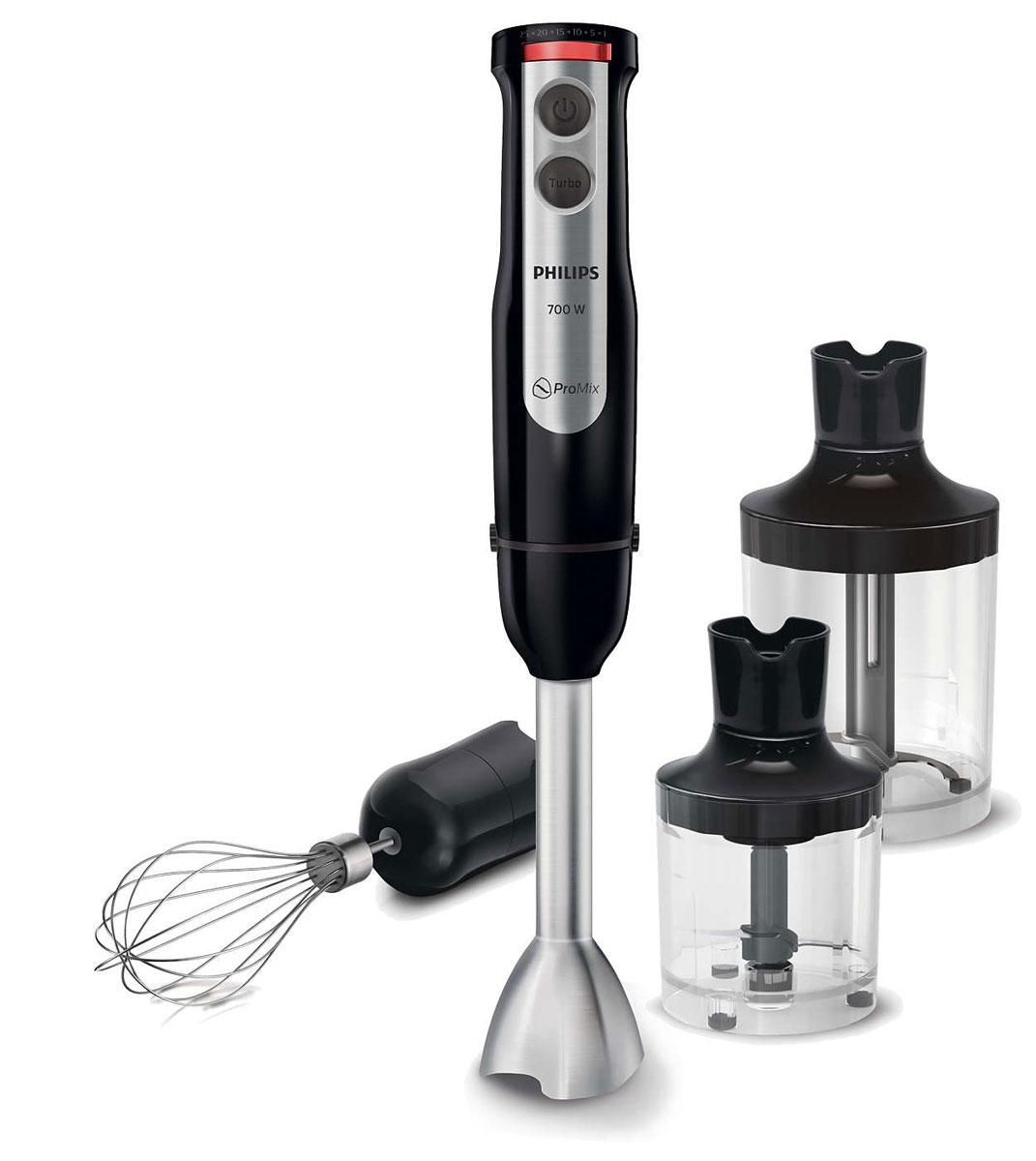 Philips HR2633/90, Black блендерHR2633/90 Philips HR2633/90, Black блендерHR2633/90Благодаря ручному блендеру Philips HR2633/90 мощностью 700 Вт с технологией ProMix и различными режимами скорости приготовление по любимым рецептам станет намного проще. Готовьте вкусные домашние блюда так, как вам нравится! Кнопка турборежима: Ручной блендер Philips оснащен кнопкой турборежима для обработки самых твердых ингредиентов. Компактный измельчитель для обработки орехов, шоколада и сыра: Используйте ручной блендер с компактным измельчителем (300 мл), чтобы мелко нарезать мясо, зелень, орехи, сыр, шоколад и лук всего за несколько секунд. Насадка-венчик для взбивания сливок, приготовления майонеза и других соусов: Насадка-венчик ручного блендера Philips для взбивания сливок, приготовления майонеза, жидкого теста и не только. Расширяет возможности блендера, делая его универсальным. Треугольная форма насадки для оптимальной плавности и однородности смешивания: Технология ProMix ручного блендера...