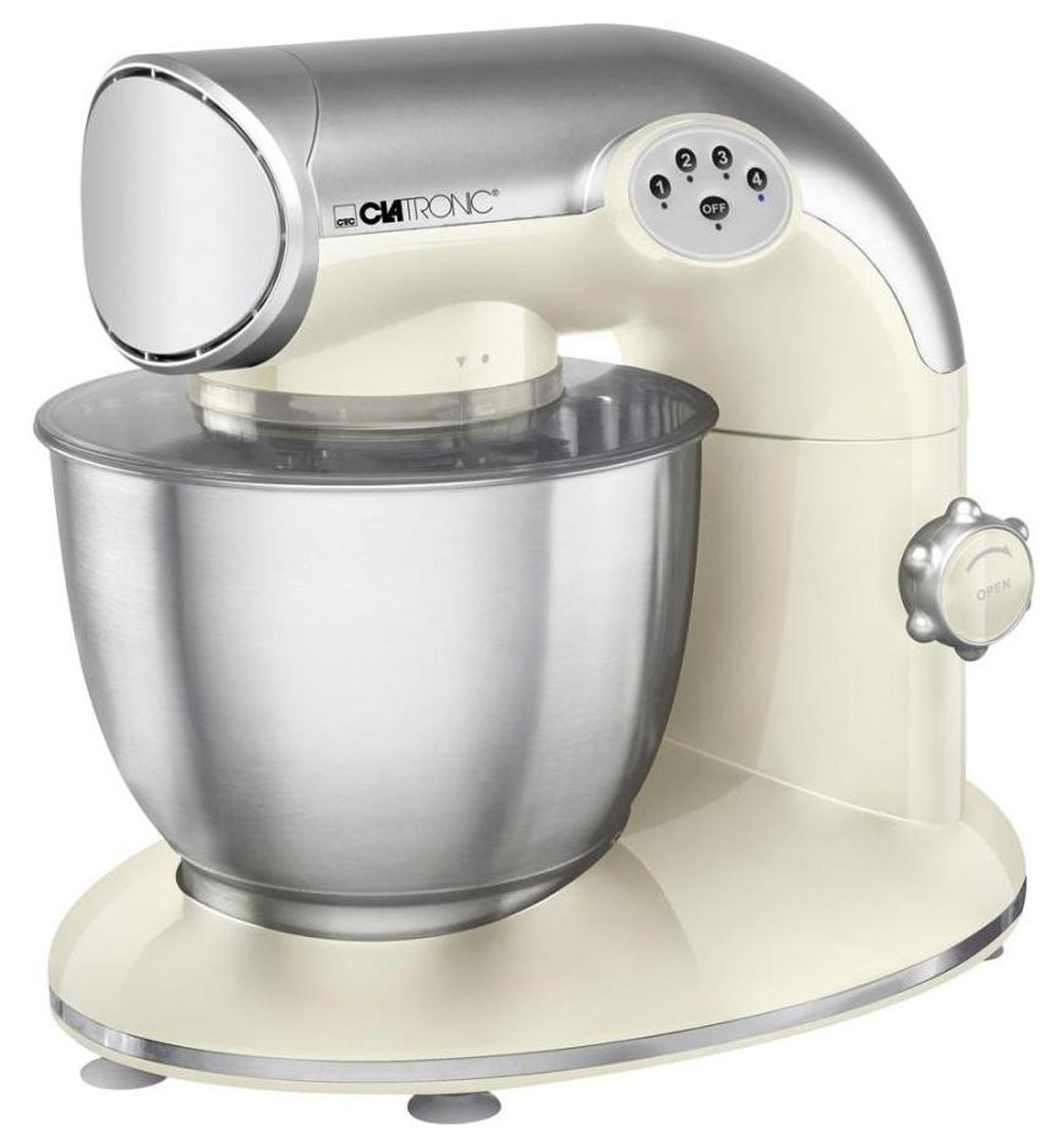 Clatronic KM 3632, Cream кухонный комбайнKM 3632 creme Clatronic KM 3632, Cream кухонный комбайнKM 3632 cremeКухонный комбайн Clatronic KM 3632 станет прекрасным помощником для любой хозяйки. С ним вы сможете готовить невероятно вкусные и аппетитные блюда, при этом сократив время их приготовление. Основным назначением прибора является изготовление различных видов теста и кремов. Комбайн качественно и быстро перемешивает различные ингредиенты, что дает возможность избежать комочков. Clatronic KM 3632 снабжен чашей из нержавеющей стали и механической системой управления. 4 скорости замешивания обеспечат наилучший результат.