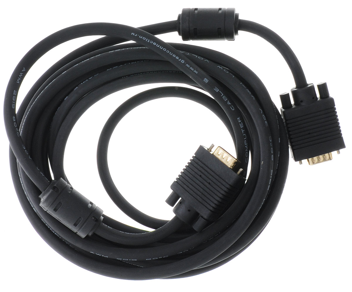 Greenconnect Premium GC-VM2VM, Black кабель VGA 5 мGC-VM2VM-5m Greenconnect Premium GC-VM2VM, Black кабель VGA 5 мGC-VM2VM-5mКабель Greenconnect Premium GC-VM2VM служит для подключения мониторов, проекторов, телевизоров и прочих видеоустройств к компьютеру. Высокое качество передачи сигнала обеспечивают ферритовые кольца, подавляющие электромагнитные помехи.