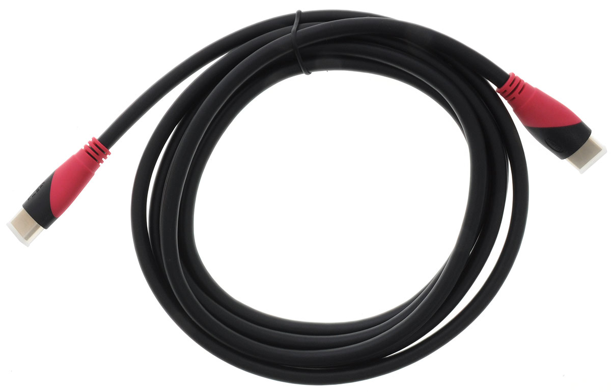 Greenconnect GC-HM202-28AWG, Black Red кабель HDMI 3 мGC-HM202-28AWG-3m Greenconnect GC-HM202-28AWG, Black Red кабель HDMI 3 мGC-HM202-28AWG-3mКабель Greenconnect GC-HM202-28AWG предназначается для передачи цифровых видеоданных с высоким разрешением и многоканальных цифровых аудиосигналов с дальнейшей защитой от копирования. Кабель оснащен двунаправленным каналом для передачи сетевых данных на скорости до 100 Мб/сек, который подходит для использования IP-приложениями. Канал Ethernet позволяет нескольким устройствам работать в сети Ethernet без необходимости подключения дополнительных проводов, а также напрямую обмениваться контентом. Наличие обратного канала аудио устраняет необходимость в отдельном проводе для передачи звука в ресивер с телевизора или другого устройства, которое является одновременно источником аудио и видео.