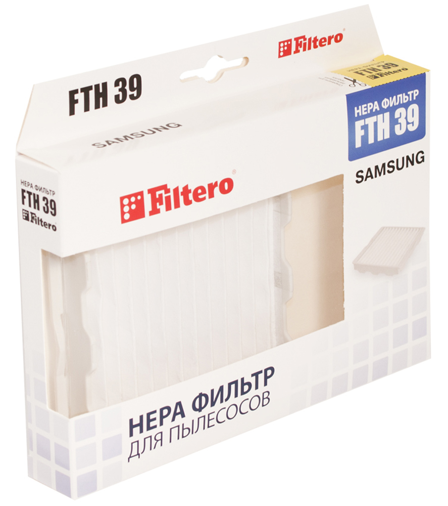 Filtero FTH 39 фильтр для пылесосов SamsungFTH 39 Filtero FTH 39 фильтр для пылесосов SamsungFTH 39Немоющийся фильтр Filtero FTH 05 имеет уровень фильтрации НЕРА Н 10. Он препятствует выходу мельчайших частиц пыли и аллергенов из пылесоса в помещение. Подлежит замене, согласно рекомендации производителя пылесосов - не реже одного раза за 6 месяцев.