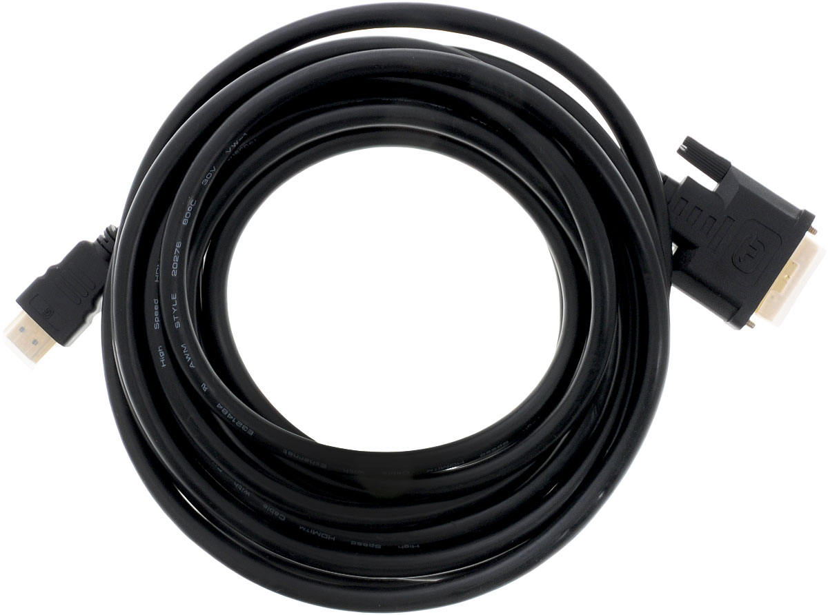 Greenconnect Premium GC-HD2DVI1, Black кабель-переходник HDMI-DVI 5 мGC-HD2DVI1-5m Greenconnect Premium GC-HD2DVI1, Black кабель-переходник HDMI-DVI 5 мGC-HD2DVI1-5mКабель Greenconnect GC-HD2DVI1 используется для подключения компонентов с HDMI и DVI-D интерфейсами. Позолоченные коннекторы передают без потерь качество трансляции цифрового видео, цифрового звука и межкомпонентных сигналов управления. Экранирование кабеля и ферритовые кольца позволяют защитить сигнал при передаче от влияния внешних полей, способных создать помехи.