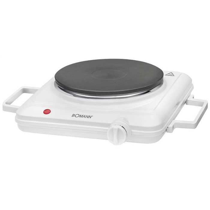 Bomann EKP 5027 CB, White плитка электрическаяEKP 5027 CB weiss Bomann EKP 5027 CB, White плитка электрическаяEKP 5027 CB weissОдноконфорочная настольная электрическая плитка Bomann EKP 5027 CB отлично подойдет для быстрого разогрева и приготовления разнообразных блюд. Прибор имеет плавно регулируемый термостат, съемные ручки и термоизолированный корпус. Благодаря компактным размерам станет незаменимым помощником на даче или небольшой кухне. Диаметр конфорки: 180 мм