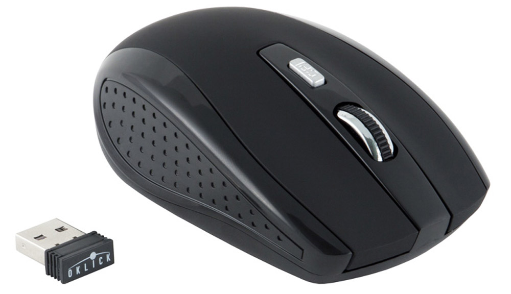 Oklick 455MW, Black мышьTM-8100 BLACK RUBBER Oklick 455MW, Black мышьTM-8100 BLACK RUBBERБеспроводная мышь Oklick 455MW подходит для работы с ноутбуком и настольным ПК. Устройство выполнено в эргономичном дизайне. Оптический сенсор с высоким разрешением позволяет использовать устройство в различных графических приложениях и текстовых редакторах. Данная модель имеет специальный отсек для хранения USB-ресивера, что очень удобно при перевозке мыши.