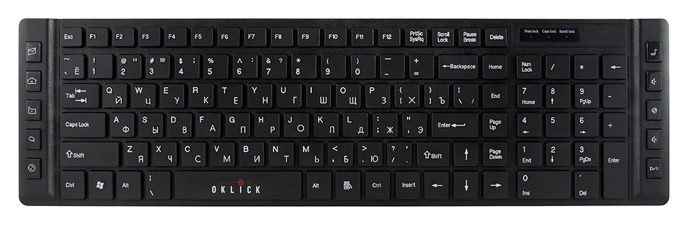 Oklick 530S, Black клавиатураKM-303 Oklick 530S, Black клавиатураKM-303Надежная и легкая в использовании мультимедийная клавиатура Oklick 530S. Она отличается классическим дизайном и наличием дополнительных клавиш, с помощью которых вы сможете управлять функциями мультимедиа и офиса. Стандартное расположение клавиш не доставит неудобств, ведь раскладка и цифровой блок будет привычен для ваших рук. Установка осуществляется автоматически после подключения к USB-порту вашего ПК.