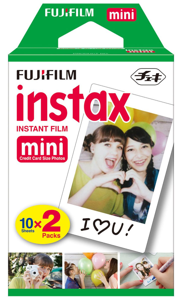 Fujifilm Colorfilm Instax Mini (10/2PK) картридж16026678 Fujifilm Colorfilm Instax Mini (10/2PK) картридж16026678Fujifilm Colorfilm 10/2PK - картридж для фотоаппаратов Fujifilm Instax Mini, обеспечивают яркие и сочные цвета при естественном оттенке кожи.