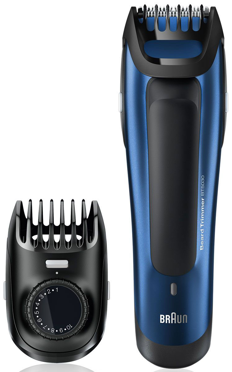 Braun BT 5030 триммер для бороды81517347 Braun BT 5030 триммер для бороды81517347Триммер для бороды Braun BT 5030 позволяет получить идеально выверенную длину и точные контуры - два необходимых условия любого отличного образа. Вне зависимости от того, хотите вы получить стильную щетину или подровнять бороду, съемная насадка-триммер обеспечит отличный результат! Высокоточная шкала: Будьте точны в своем стиле до 0,5 мм: Именно потому, что между нормально и идеально расстояние не больше 0,5 мм, точный гребень предлагает вам именно такой шаг для длины от 1 до 10 мм. Просто установите необходимую длину. Узкий гребень Braun: Так как эти гребни созданы более прочными, чем остальные, они не сгибаются, благодаря чему ваши движения будут более точными. Для ровного, точного, надежного и неизменного результата. Лезвия для точной стрижки всегда остаются острыми: Лезвия триммера разработаны для сохранения остроты на протяжении всего срока службы. Это обеспечивает точную укладку и сводит к минимуму выдергивание и...
