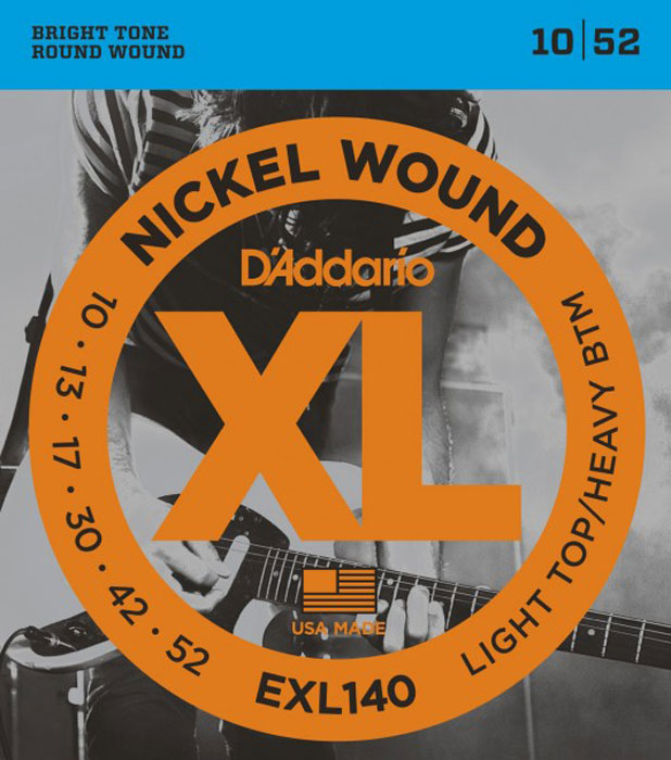 DAddario EXL140 струны для электрической гитарыDNT-13029 DAddario EXL140 струны для электрической гитарыDNT-13029Daddario EXL140 – один из наиболее популярных гибридных комплектов DAddario, сочетающий верхние струны из набора EXL110 (калибра .010) и тяжелые нижние струны (калибра .052). Такая комбинация обладает мощным низовым звуком, необходимым для пауэр-аккордов, а стальные струны без обмотки обеспечивают необходимую гибкость при оттягивании. Струны XL с никелевой обмоткой - самые популярные струны DAddario для электрогитары - выполняются в прецизионной обмотке из стали с никелевым покрытием, нанесенной на тщательно изготовленный сердечник шестигранного профиля из стали с высоким содержанием углерода. В результате получаются струны с долгим, отчетливо ярким звучанием и превосходной интонацией, идеально подходящие для самого широкого спектра гитар и музыкальных стилей. Первые струны: высокоуглеродистая сталь Басовые струны: сталь (никелевое покрытие) - круглая обмотка Шестигранный корд Натяжение: Light Top/Heavy Bottom