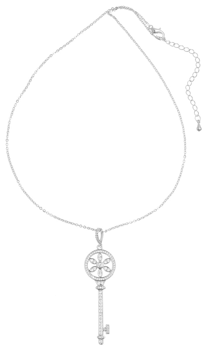 Колье Art-Silver, цвет: серебристый. 000398-1090000398-1090 Колье Art-Silver, цвет: серебристый. 000398-1090000398-1090Великолепное колье Art-Silver выполнено из бижутерного сплава. Колье представляет собой тонкую цепочку, которая дополнена подвеской в виде ключа. Подвеска украшена цирконами. Изделие застегивается на замок-карабин с регулирующей длину цепочкой. Изысканное колье станет оригинальным аксессуаром, как для повседневного, так и для вечернего наряда, оно подчеркнет вашу индивидуальность и неповторимый стиль.