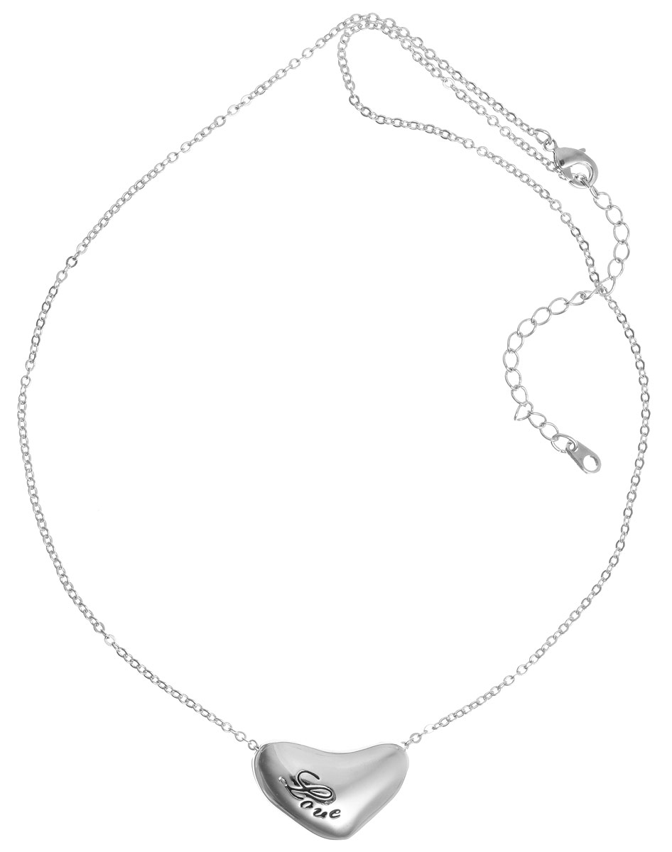 Колье Art-Silver, цвет: серебристый. 132670-615132670-615 Колье Art-Silver, цвет: серебристый. 132670-615132670-615Элегантное колье Art-Silver выполнено из бижутерного сплава. Колье представляет собой тоненькую цепочку, дополненную подвеской в виде сердца. Подвеска оформлена гравировкой в виде надписи Love. Изделие застегивается на замок-карабин. Длина изделия регулируется за счет дополнительных звеньев. Изысканное колье станет оригинальным аксессуаром, как для повседневного, так и для вечернего наряда, оно подчеркнет вашу индивидуальность и неповторимый стиль.