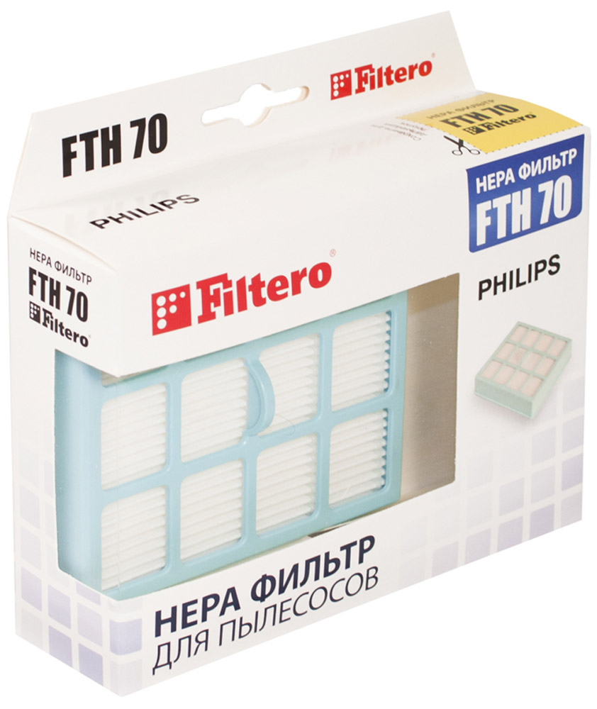 Filtero FTH 70 PHI фильтр для пылесосов PhilipsFTH 70 Filtero FTH 70 PHI фильтр для пылесосов PhilipsFTH 70Немоющийся фильтр Filtero FTH 70 уровня фильтрации НЕРА Н 12 препятствует выходу мельчайших частиц пыли и аллергенов из пылесоса в помещение. Он подлежит замене согласно рекомендации производителя пылесосов - не реже одного раза за 6 месяцев.