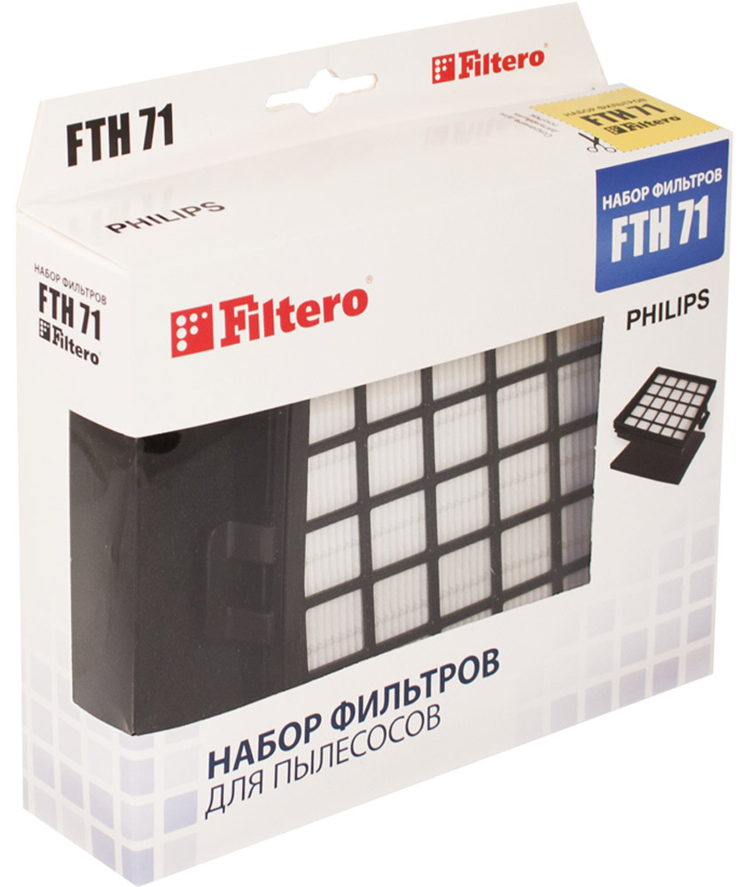 Filtero FTH 71 PHI фильтр для PhilipsFTH 71 Filtero FTH 71 PHI фильтр для PhilipsFTH 71Набор немоющихся фильтров FFiltero FTH 71 PHI препятствует выходу мельчайших частиц пыли и аллергенов из пылесоса в помещение. Они подлежат замене согласно рекомендации производителя пылесосов - не реже одного раза за 6 месяцев.