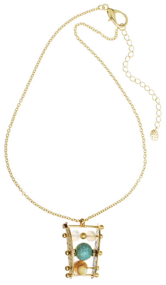 Колье Art-Silver, цвет: золотистый. 51902-56751902-567 Колье Art-Silver, цвет: золотистый. 51902-56751902-567Оригинальное колье Art-Silver выполнено из бижутерного сплава в виде цепочки, дополненной подвеской. Подвеска украшена бусинами и стразами. Изделие застегивается на замок-карабин с регулирующей длину цепочкой. Стильное колье станет оригинальным аксессуаром, которое подчеркнет вашу индивидуальность и неповторимый стиль.