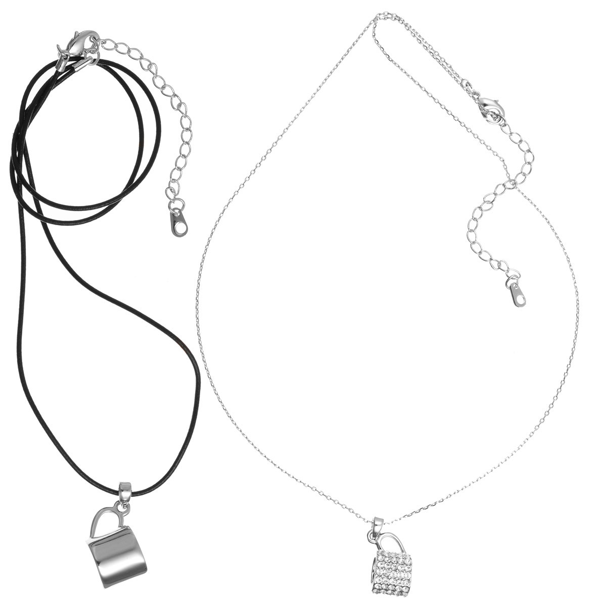 Кулон Art-Silver, цвет: серебряный, черный, 2 шт. 134341-1-962134341-1-962 Кулон Art-Silver, цвет: серебряный, черный, 2 шт. 134341-1-962134341-1-962Очаровательный комплект Art-Silver включает в себя два кулона, благодаря стильному дизайну изделия идеально сочетаются. Украшения изготовлены из бижутерийного сплава. Первый кулон выполнен в виде кружки, инкрустирован стразами и дополнен изящной цепочкой. Украшение застегивается на замок-карабин, длина изделия регулируется за счет дополнительных звеньев. Второй кулон также имеет форму кружки, дополнен шнуром из искусственной кожи. Украшение застегивается на замок-карабин, длина изделия регулируется за счет дополнительных звеньев. Кулон Art-Silver поможет дополнить любой образ и привнести в него завершающий штрих.