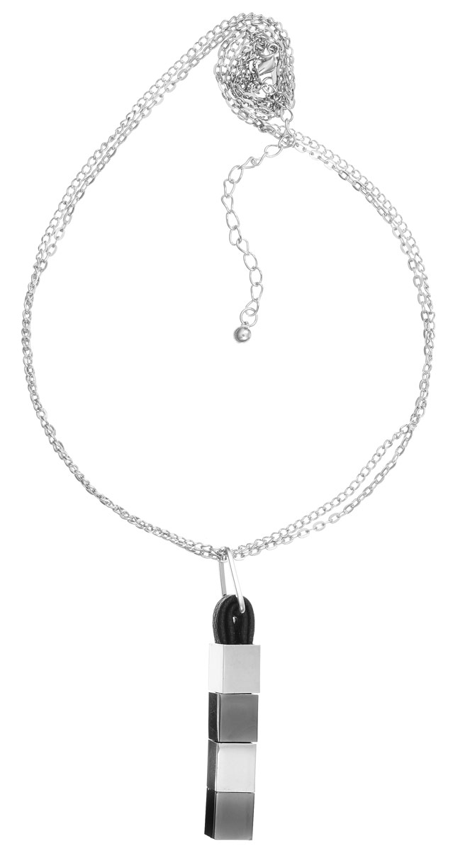 Колье Art-Silver, цвет: серебряный, черный, серый. 51181-1-56751181-1-567 Колье Art-Silver, цвет: серебряный, черный, серый. 51181-1-56751181-1-567Колье современного дизайна Art-Silver изготовлено из бижутерийного сплава и искусственной кожи. Центральная часть колье дополнена подвеской продолговатой формы. Колье застегивается на замок-карабин, длина изделия регулируется за счет дополнительных звеньев. В комплекте с украшением поставляется мешочек для хранения с фирменной символикой. Колье Art-Silver поможет дополнить любой образ и привнести в него завершающий штрих.