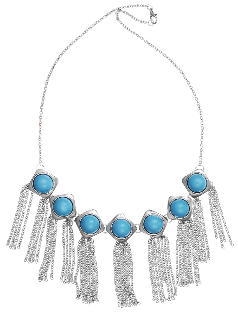 Колье Art-Silver, цвет: серебряный, голубой. MS01552BT-IR-A-948MS01552BT-IR-A-948 Колье Art-Silver, цвет: серебряный, голубой. MS01552BT-IR-A-948MS01552BT-IR-A-948Оригинальное колье Art-Silver изготовлено из бижутерийного сплава. Центральная часть колье дополнена декоративными элементами ромбовидной формы, каждый из которых оформлен вставкой из полимера и подвеской-цепочкой. Колье застегивается на замок-карабин, длина изделия регулируется за счет дополнительных звеньев. В комплекте с украшением поставляется мешочек для хранения с фирменной символикой. Колье Art-Silver поможет дополнить любой образ и привнести в него завершающий штрих.