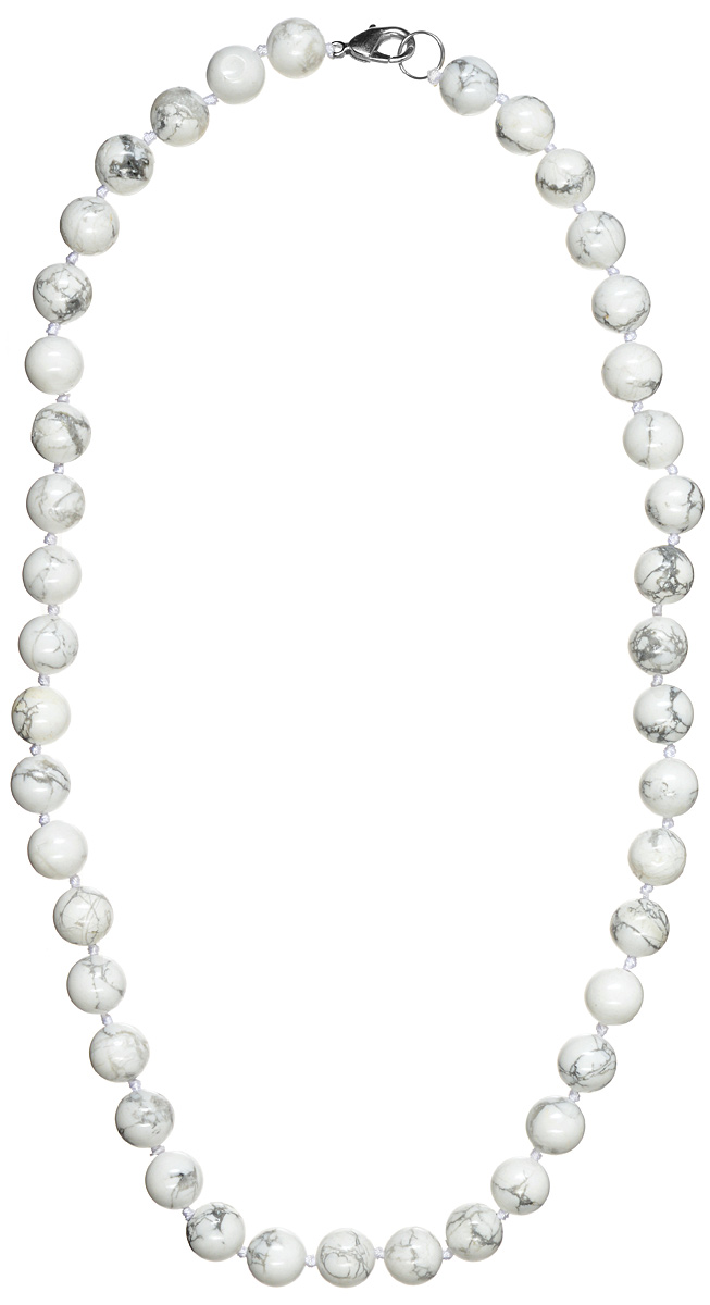 Бусы Art-Silver, цвет: белый, серый. КХс12-50-493КХс12-50-493 Бусы Art-Silver, цвет: белый, серый. КХс12-50-493КХс12-50-493Стильные бусы Art-Silver из натурального кахолонга не оставят равнодушной ни одну любительницу изысканных и необычных украшений. Бусы представляют собой нить из круглых по форме бусин кахолонга белого цвета с вкраплениями серого. Украшение снабжено надежной застежкой-карабин. Такие бусы позволят вам с легкостью воплотить самую смелую фантазию и создать собственный неповторимый образ.