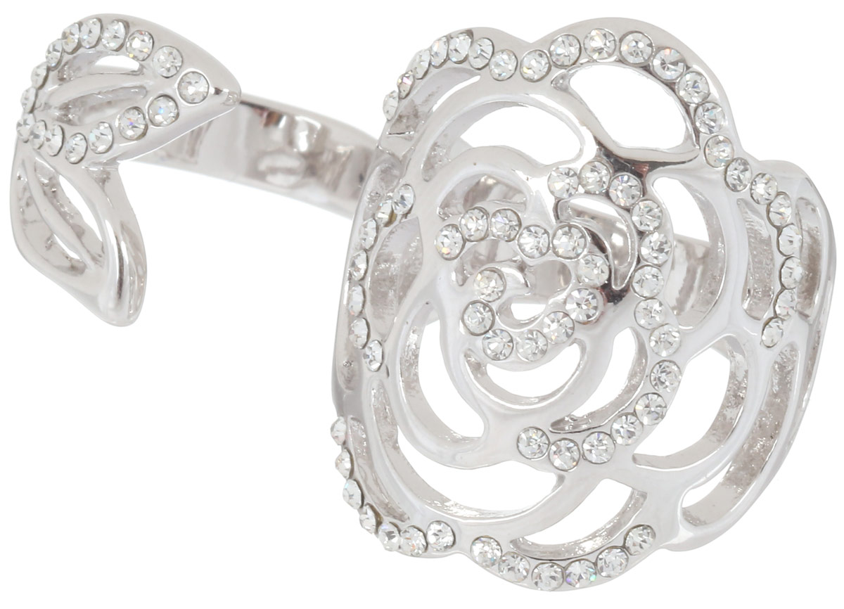 Кольцо на два пальца Art-Silver, цвет: серебристый. 068017-702-1143. Размер 16,5068017-702-1143 Кольцо на два пальца Art-Silver, цвет: серебристый. 068017-702-1143. Размер 16,5068017-702-1143Стильное кольцо на два пальца Art-Silver изготовлено из бижутерного сплава. Изделие надевается на два соседних пальца. Кольцо выполнено в цветка, которая листик которого как бы обвивается вокруг соседнего пальца. Изделие оформлено мелкими цирконами. Стильное кольцо придаст вашему образу изюминку и подчеркнет индивидуальность.